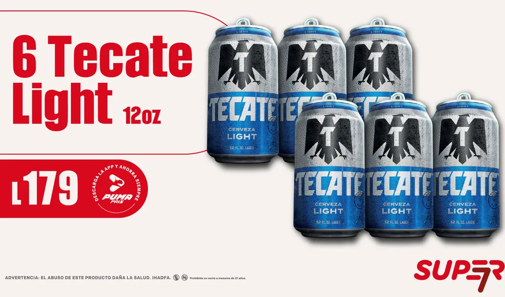 Promoción Super 7 - 6x Tecate Light 12oz