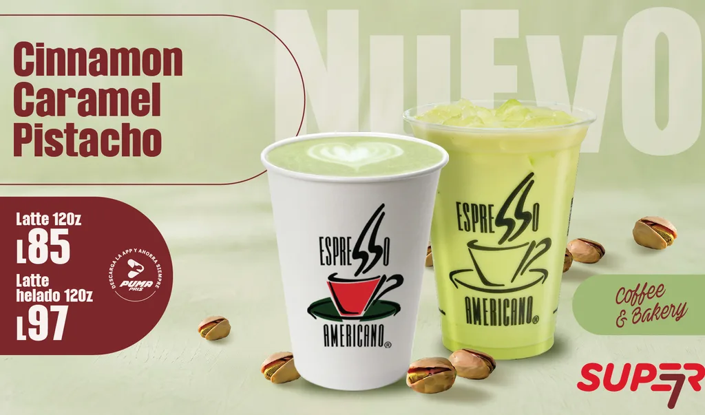 Promoción Super 7 - Ice Latte + Latte Caramel Pistachio