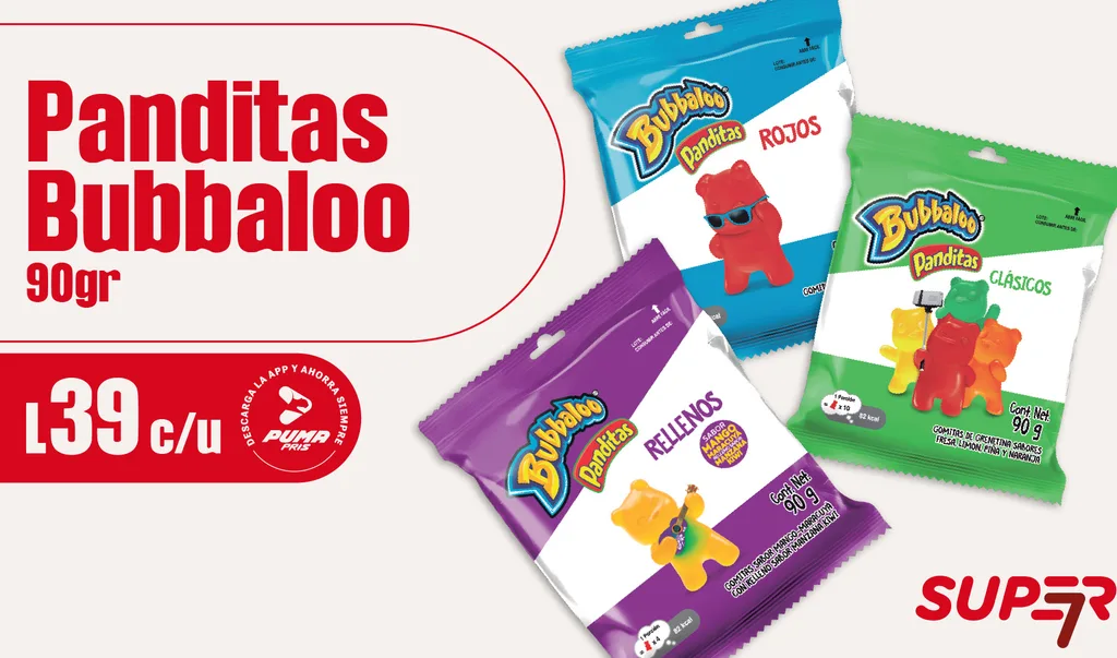 Promoción Super 7 - Panditas Bubbaloo