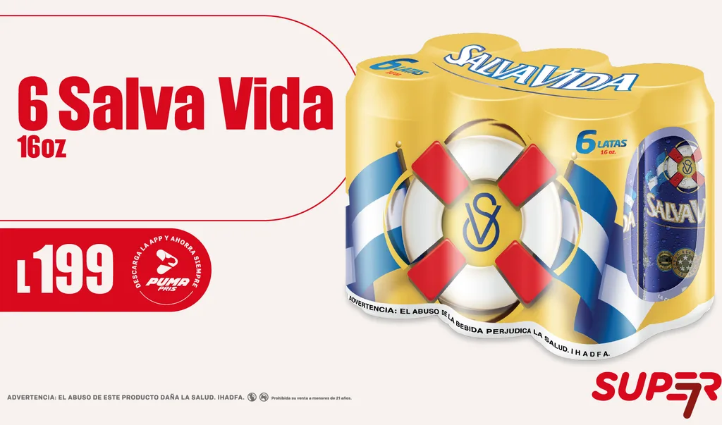 Promoción Super 7 - Salva Vida 16oz